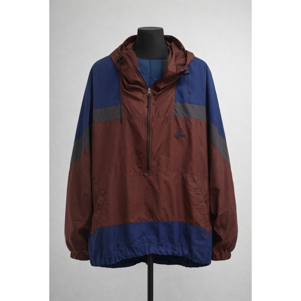 Nike ACG Vintage Anorak Windbreaker Mens XL‎ Half Zip Hooded Pullover Colorblock